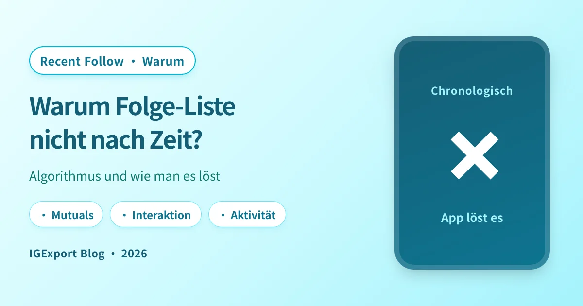 Warum die Instagram-Folge-Liste nicht nach Zeit sortiert ist