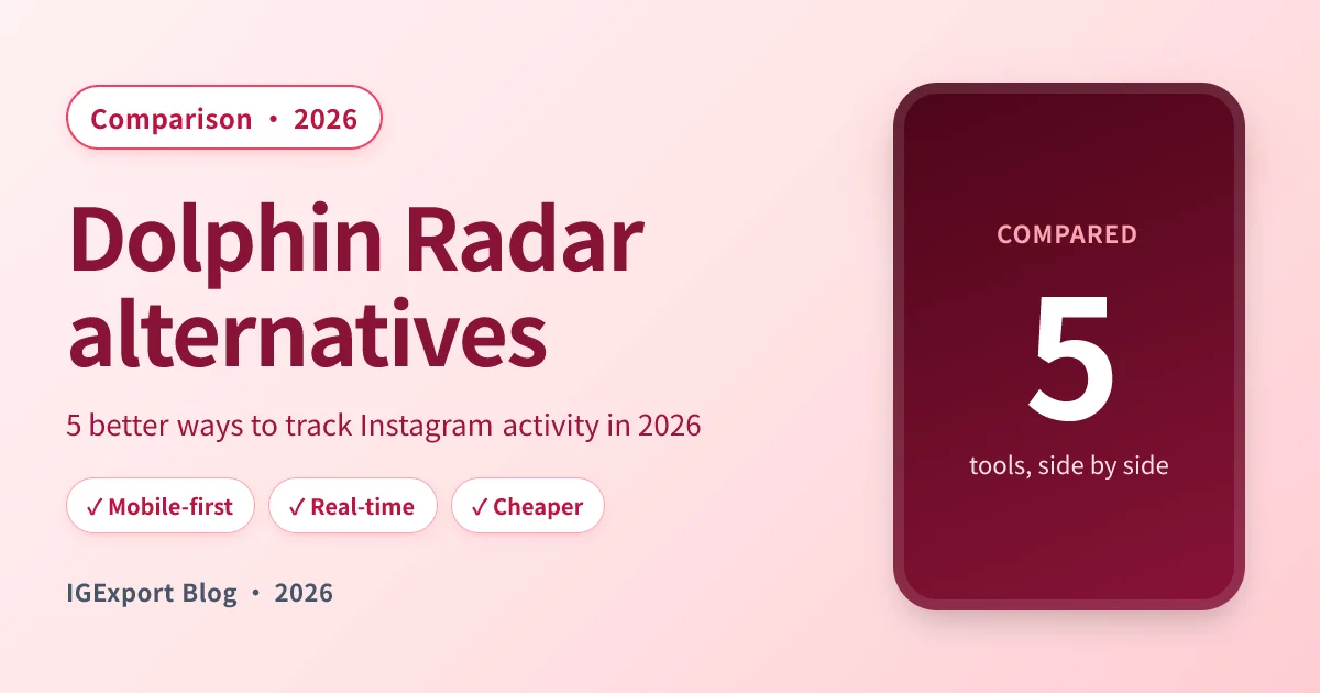 Dolphin Radar Alternatives: 5 Better Ways to Track Instagram Activity in 2026