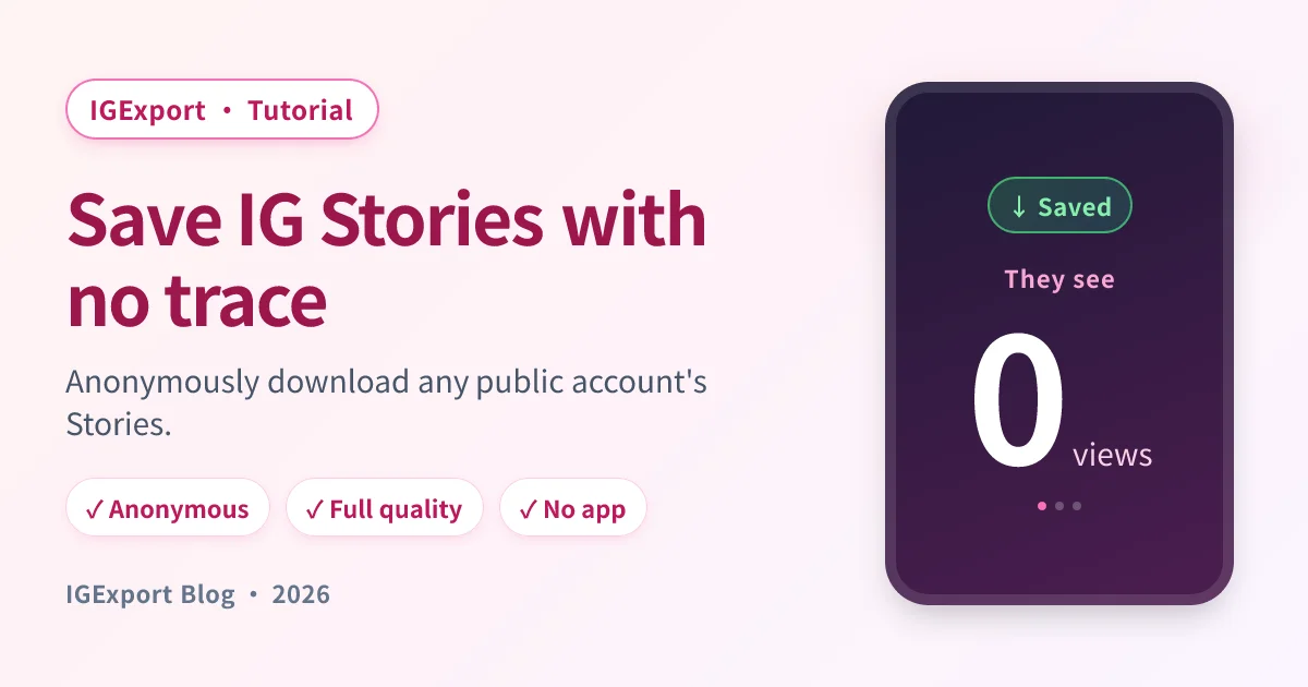 IGExport — anonymously download IG Stories with no trace