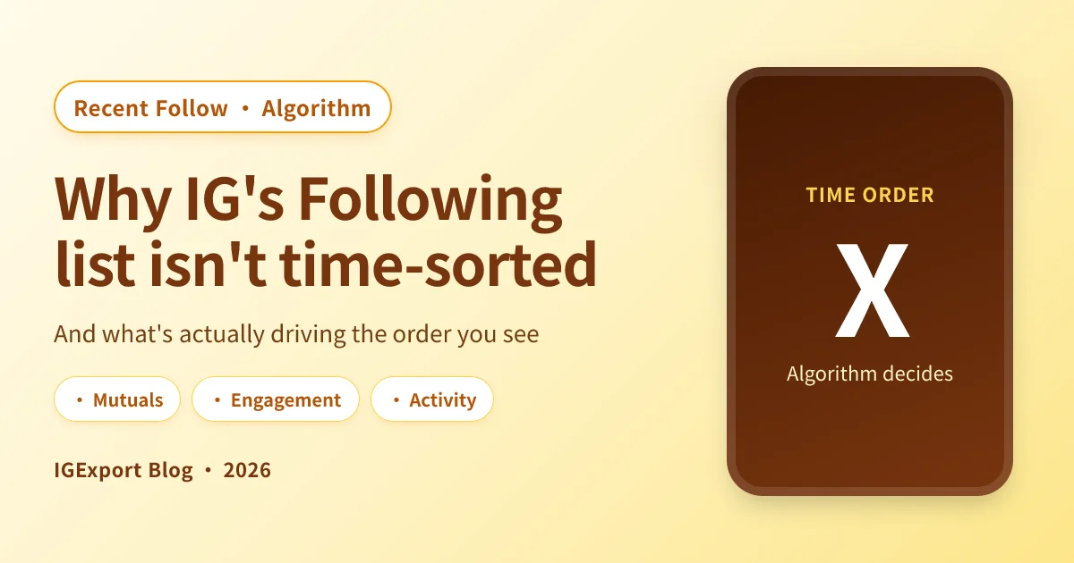 Instagram Recent Following: Why the List Isn't Sorted by Time