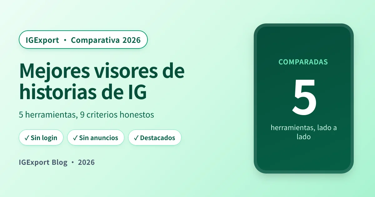 Comparativa de cinco visores de historias de Instagram anónimos lado a lado