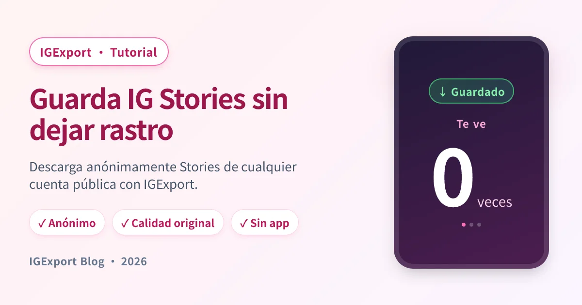 IGExport — descarga IG Stories anónimamente sin dejar rastro