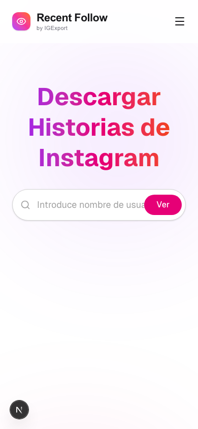 Barra de búsqueda del descargador de IG Story de IGExport Barra de búsqueda del descargador de IG Story de IGExport