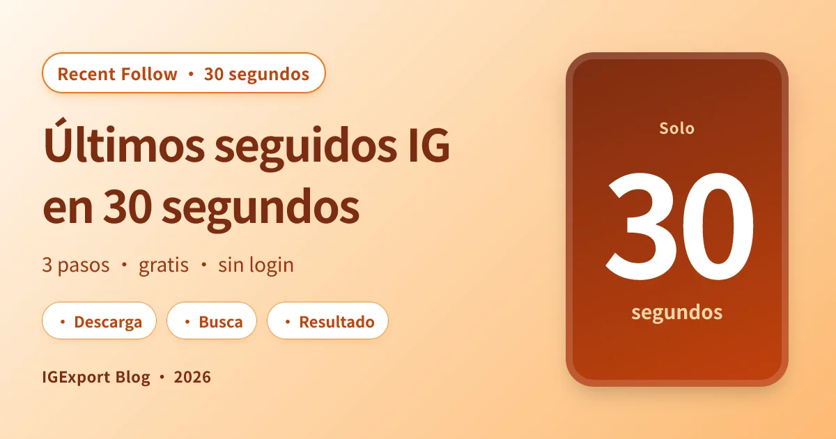 Cómo ver los últimos seguidos en IG en 30 segundos (2026)