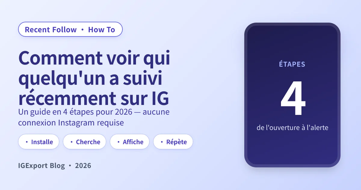 Comment voir qui quelqu'un a suivi récemment sur Instagram (guide pas à pas 2026)