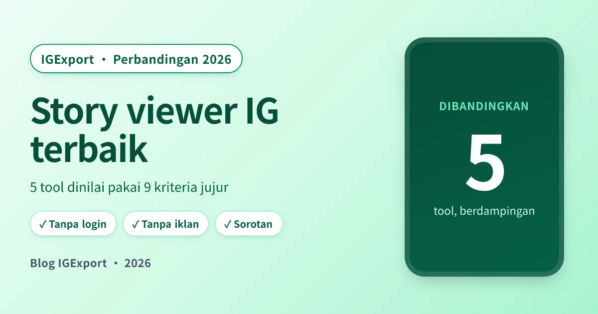 Perbandingan lima story viewer Instagram anonim berdampingan