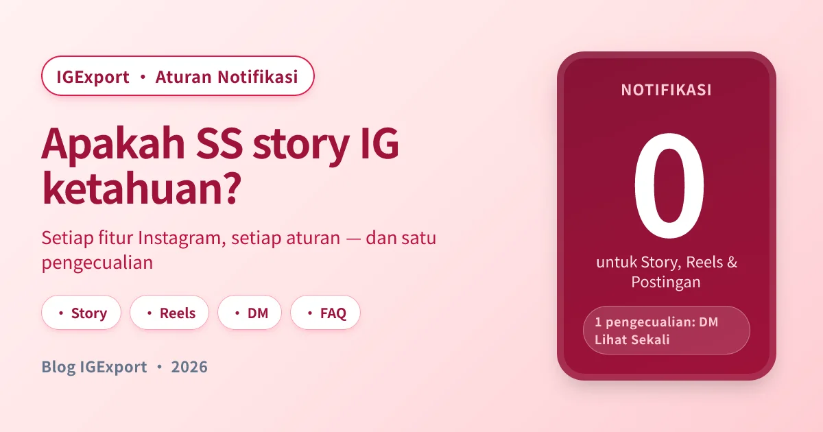 Apakah SS story IG ketahuan? Semua aturan notifikasi Instagram 2026