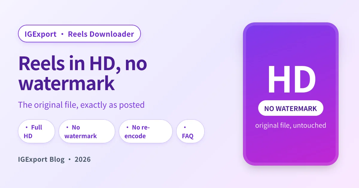Download Reels Instagram tanpa watermark kualitas HD (2026)