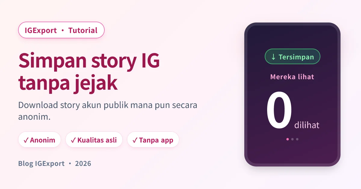 IGExport — download story Instagram tanpa jejak