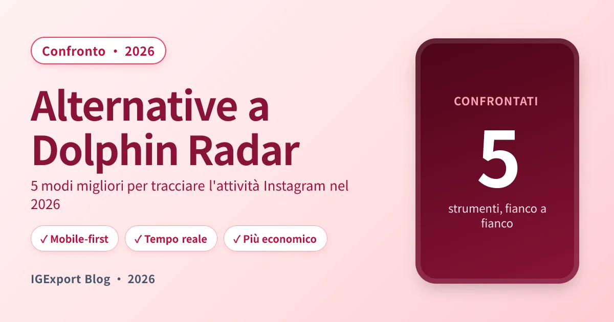 Alternative a Dolphin Radar: 5 modi migliori per tracciare l'attività Instagram nel 2026