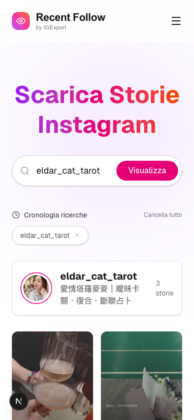 Risultati di ricerca che mostrano le Stories di eldar_cat_tarot