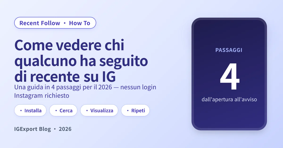 Come vedere chi ha seguito di recente qualcuno su Instagram (guida 2026 passo passo)