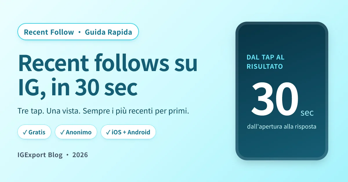 Recent Follows su IG: come vederli in ordine (2026)