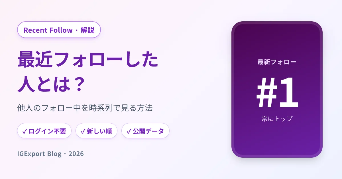 インスタの「最近フォローした人」とは？他人のフォロー中を時系列で見る方法