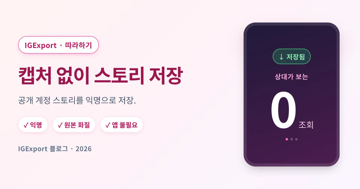 IGExport로 캡처 없이 흔적 없이 인스타 스토리 저장하기