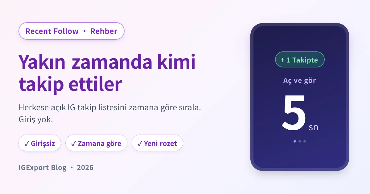 Recent Follow uygulaması