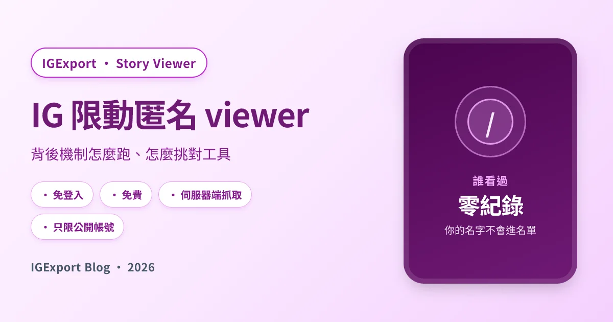 IG 限動匿名 viewer 是怎麼運作的？2026 工具選擇指南