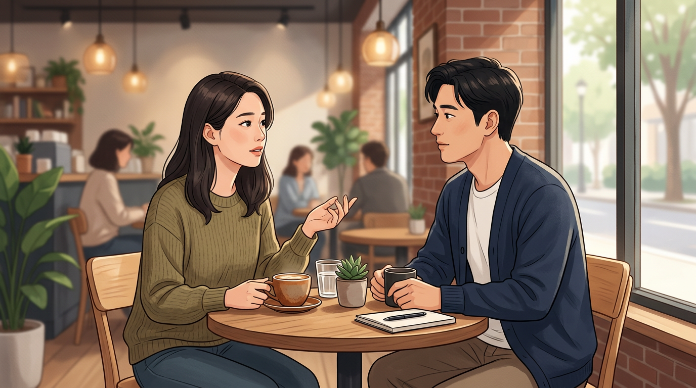伴侶在咖啡廳坦誠對話 伴侶在咖啡廳坦誠對話