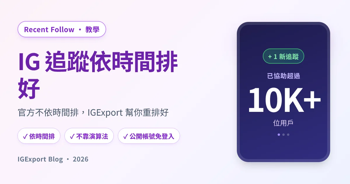 IGExport 查看最新追蹤